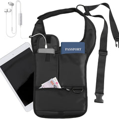 Anti Pry Hidden Underarm Bag Leather Tablet Card Holder Men's Chest Shoulder Bag