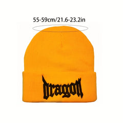 Embroidered Knitted Hat For Men Women Acrylic Fiber Cold Resistant Hat