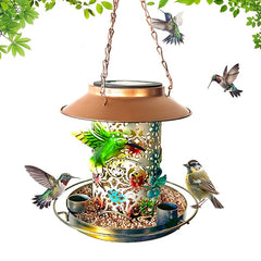 Solar Bird Feeder Outdoor Metal Waterproof Wild Bird Feeders Cardinals Lantern