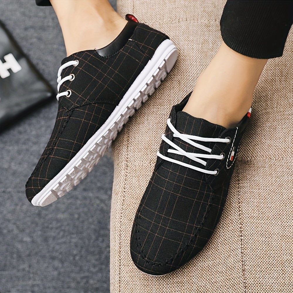 Men's Lace up Loafer Shoes Breathable Lightweight Non slip Slip On Shoes