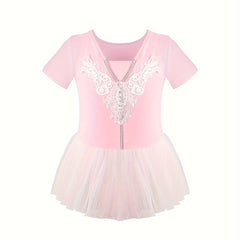 Girls 95 Cotton Short Sleeve Ballet Tutu Leotard Romper