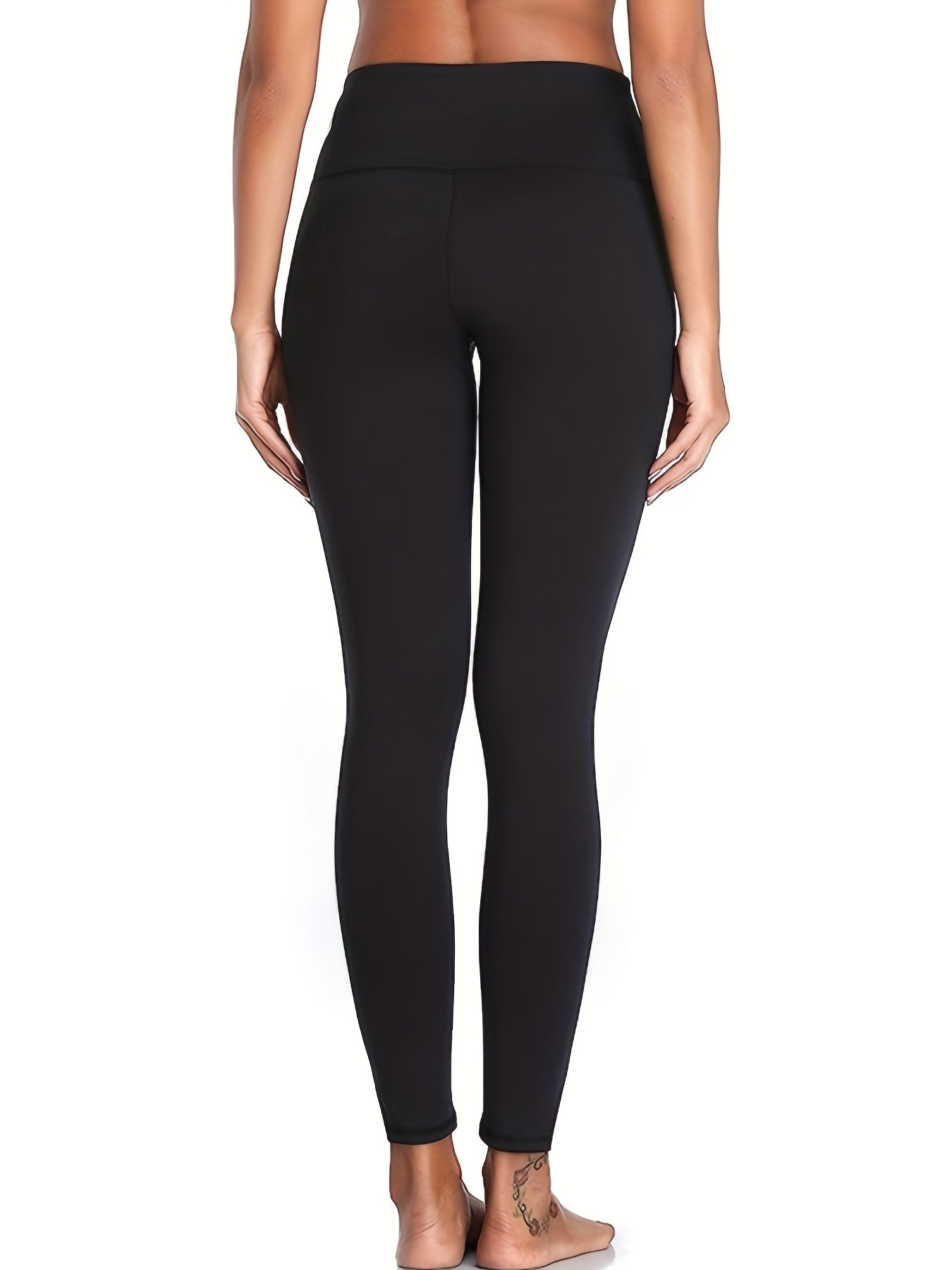 Sports Leggings Women's Plus Letter Print High Rise Leggings
