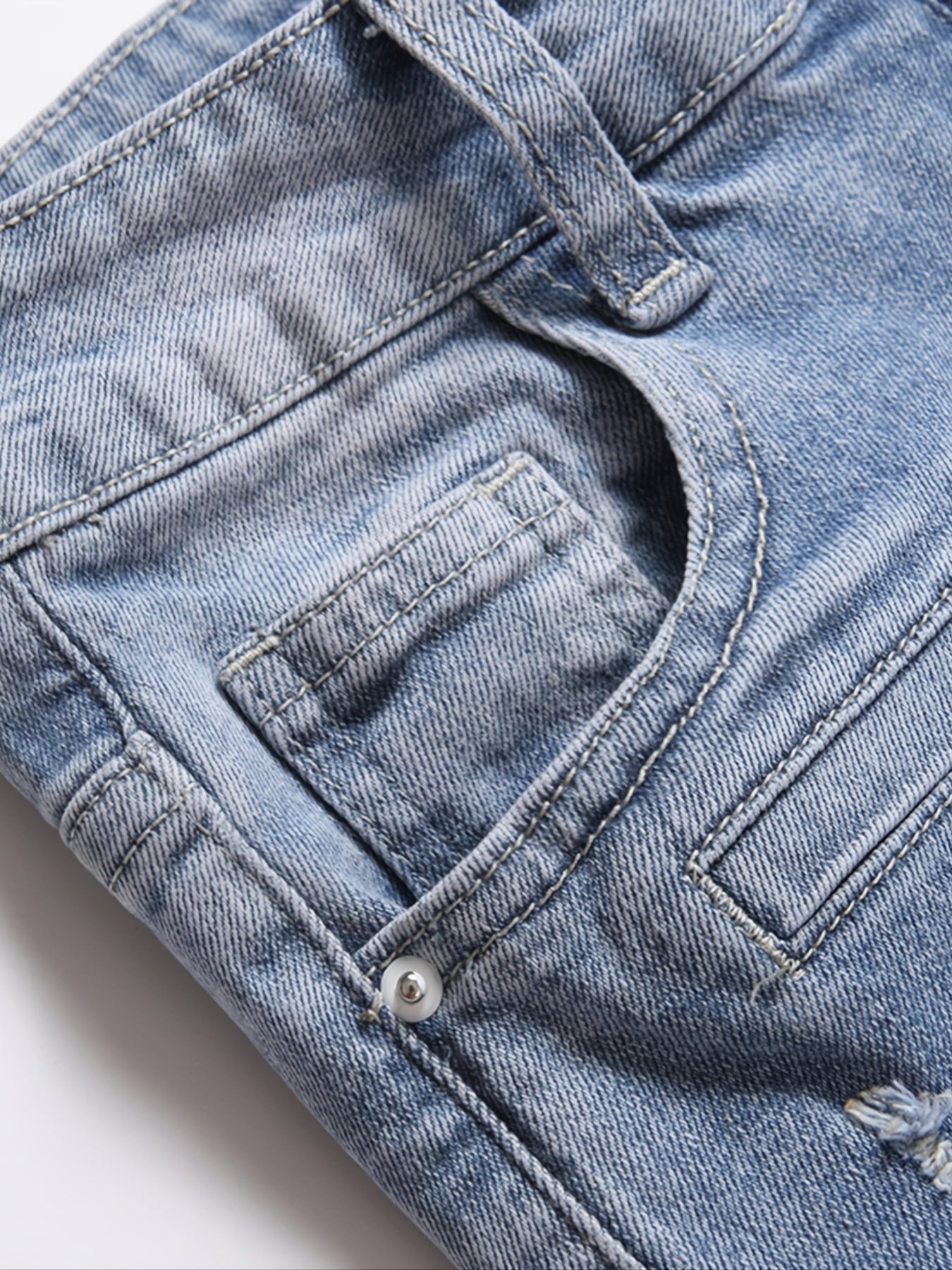 Boys Hip Hop Ripped Jeans Slim Fit Washed Denim Pants Kids Clothes