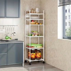 6-Layer Storage Rack Movable Kitchen Seasoning Shelf Shoe Rack Bathroom Living