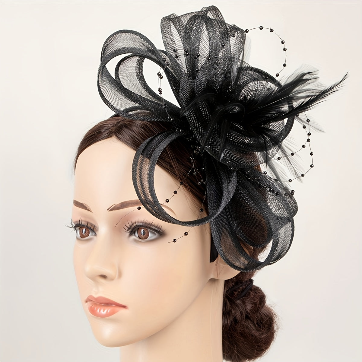 Women Faux Feather Headband Birthday Horse Race Wedding Hat Derbyhat