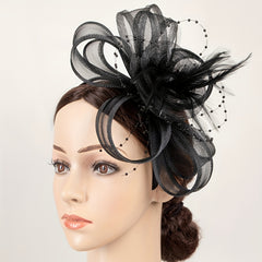 Women Faux Feather Headband Birthday Horse Race Wedding Hat Derbyhat