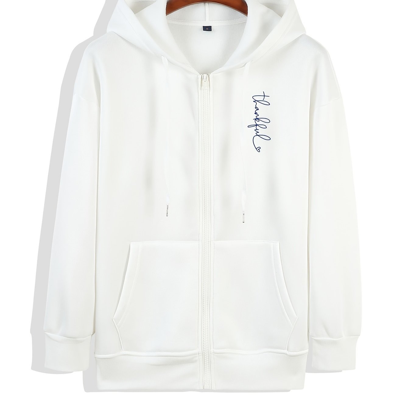 Casual Zip Up Pocket Hoodie Long Sleeve Drawstring Hoodies Sweatshirt