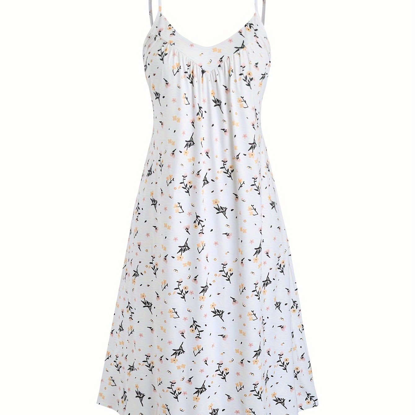 Ditsy Floral Print V Neck Cami Sleep Dress