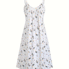 Ditsy Floral Print V Neck Cami Sleep Dress