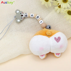 Customized Plush Toy Pacifier Holder Leash For Baby