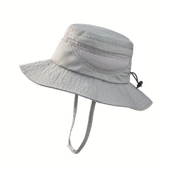 Boys Casual Mesh Bucket Hat Sun Protection Adjustable Comfortable Fis
