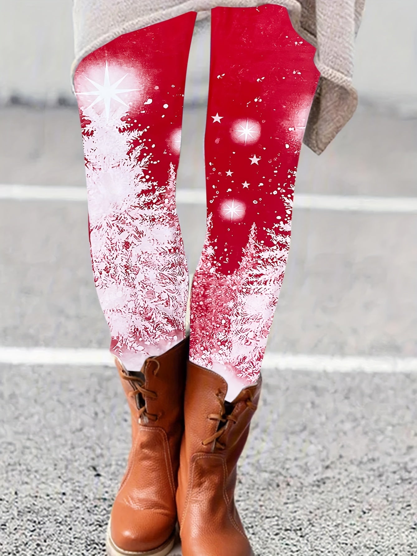 Glitter Christmas Tree Yoga Leggings