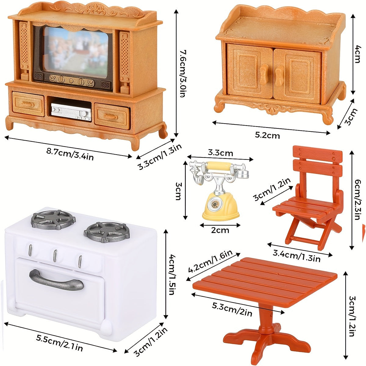 26pcs Dollhouse Furniture 1 12 Doll House Furniture Table Chair TV Cabinet Set