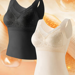 2pcs Lace Tank Tops V Neck Thermal Underwear Top Women's Lingerie