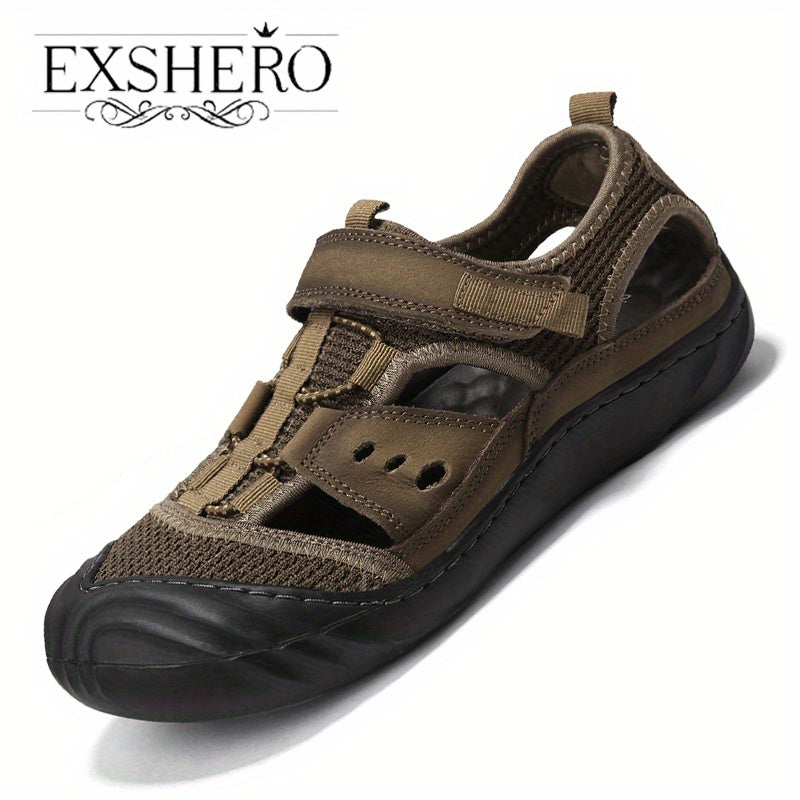 Men's Leather Non slip Sandals Quick Dry Beach Shoes
