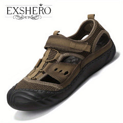 Men's Leather Non slip Sandals Quick Dry Beach Shoes