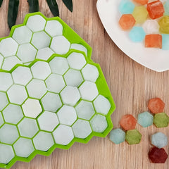 Honeycomb Ice Cube Tray with Lid 37 Grids for Easy Ice Removal