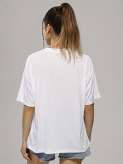 Women's Casual Loose Short Sleeve T-Shirt Crew Neck Solid Tee Summer Tops