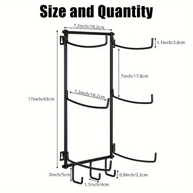 Wall Mount Yoga Mat Holder Rack 3 Layer Gym Storage
