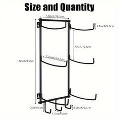 Wall Mount Yoga Mat Holder Rack 3 Layer Gym Storage