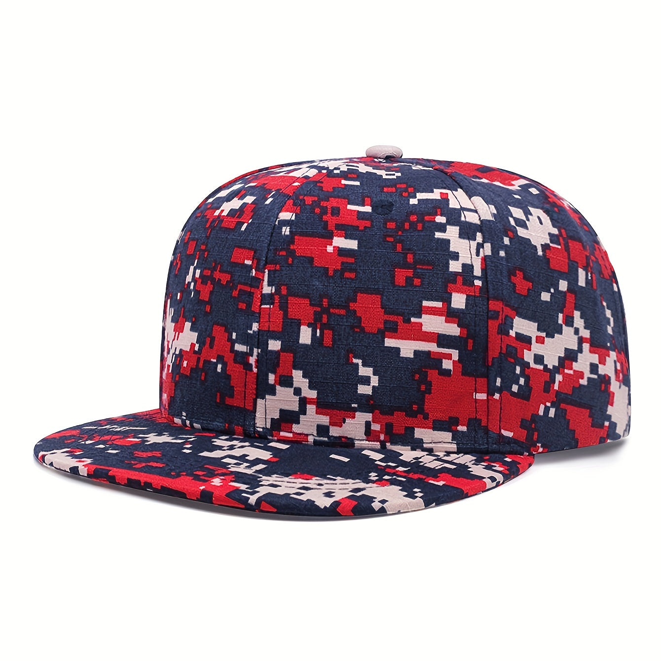 Red Mosaic Print Snapback Hat Hip Hop Unisex Baseball Cap