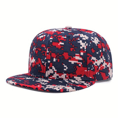 Red Mosaic Print Snapback Hat Hip Hop Unisex Baseball Cap