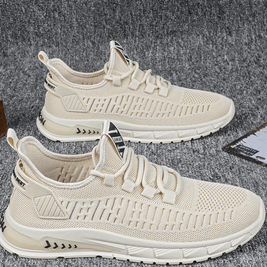 Men's Slip-On Sneakers with Shoelaces Lightweight Breathable Shoes