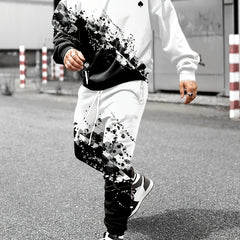 Card Elements Print Men's 2Pcs Outfits Sweatshirt & Sports Trouser