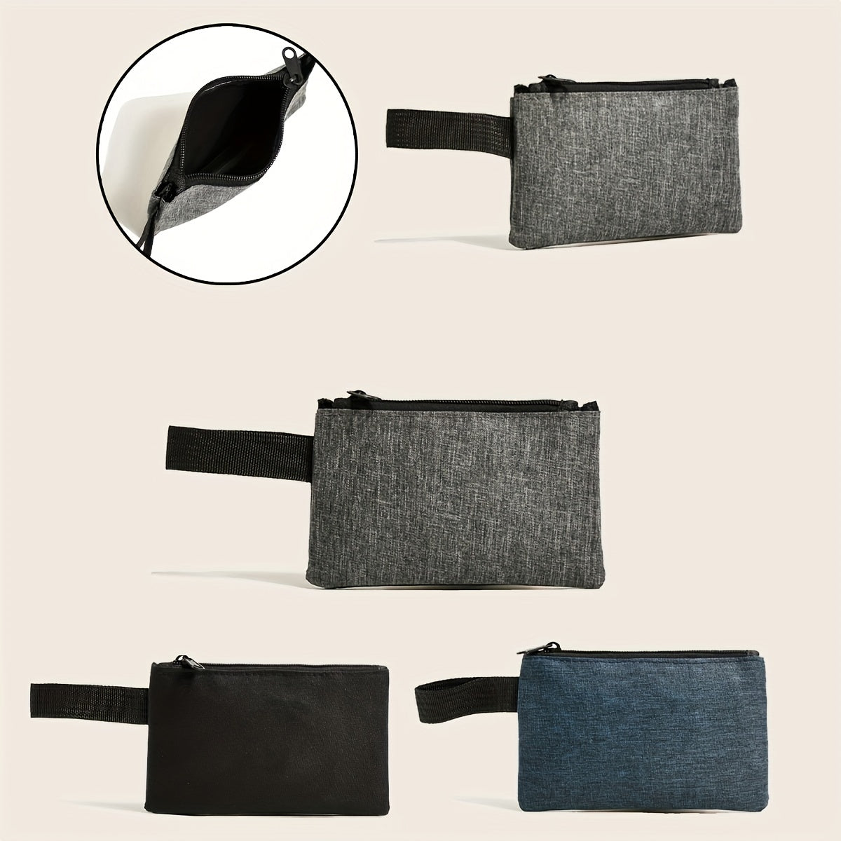 Kids Solid Short Wallet Earphone Key Bag