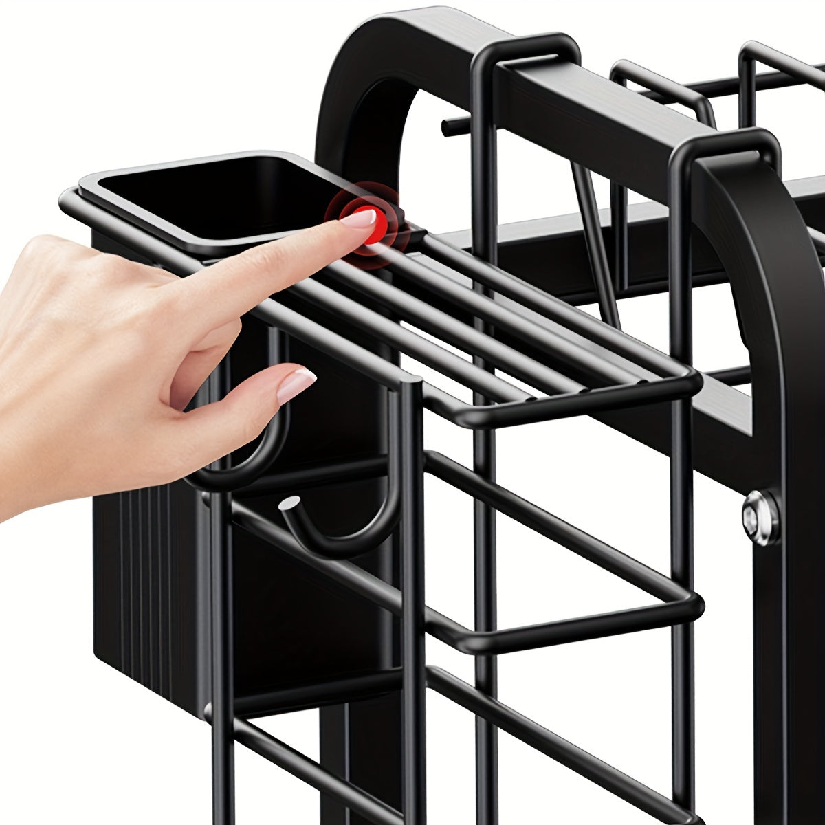 2 Tier Dish Drying Rack with Drain Hole & Utensil Holder