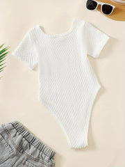 Toddler Girls Jacquard Short Sleeve Rompers Bodysuit Kids Summer Clothes