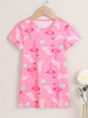 Toddler Girls Flamingo Graphic Casual T shirt Dress