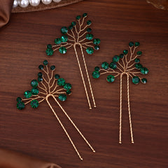 Bridal Hair Accessories 3pcs Handcrafted Rhinestone Hairpins