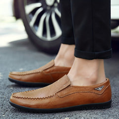 Men's Leather Loafer Shoes Comfy Slip On Shoes