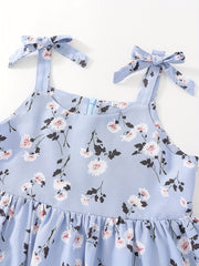 Toddler Girls Cami Floral Dress Pleated Hem Casual Clothes