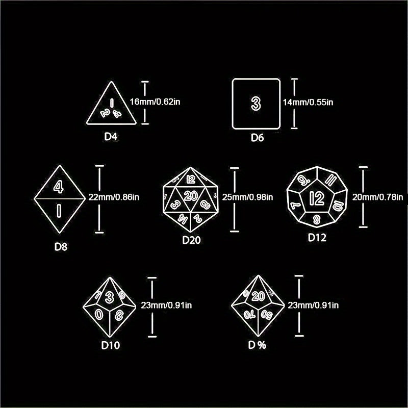 7pcs Hollow Gear Dice For Desktop Entertainment Game