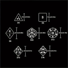 7pcs Hollow Gear Dice For Desktop Entertainment Game