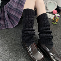 2 Pairs Cable Knit Leg Warmers Knee High Socks Women's Stockings