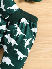 Boys Dinosaur Set Long Sleeve Pullover Top & Pants