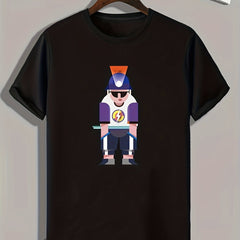 Sportsman Pattern Print Men's Comfy Sports T-shirt Graphic Tee