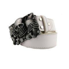 Skull Metal Belt Jeans Accessories With Leather Belt for Men and Women