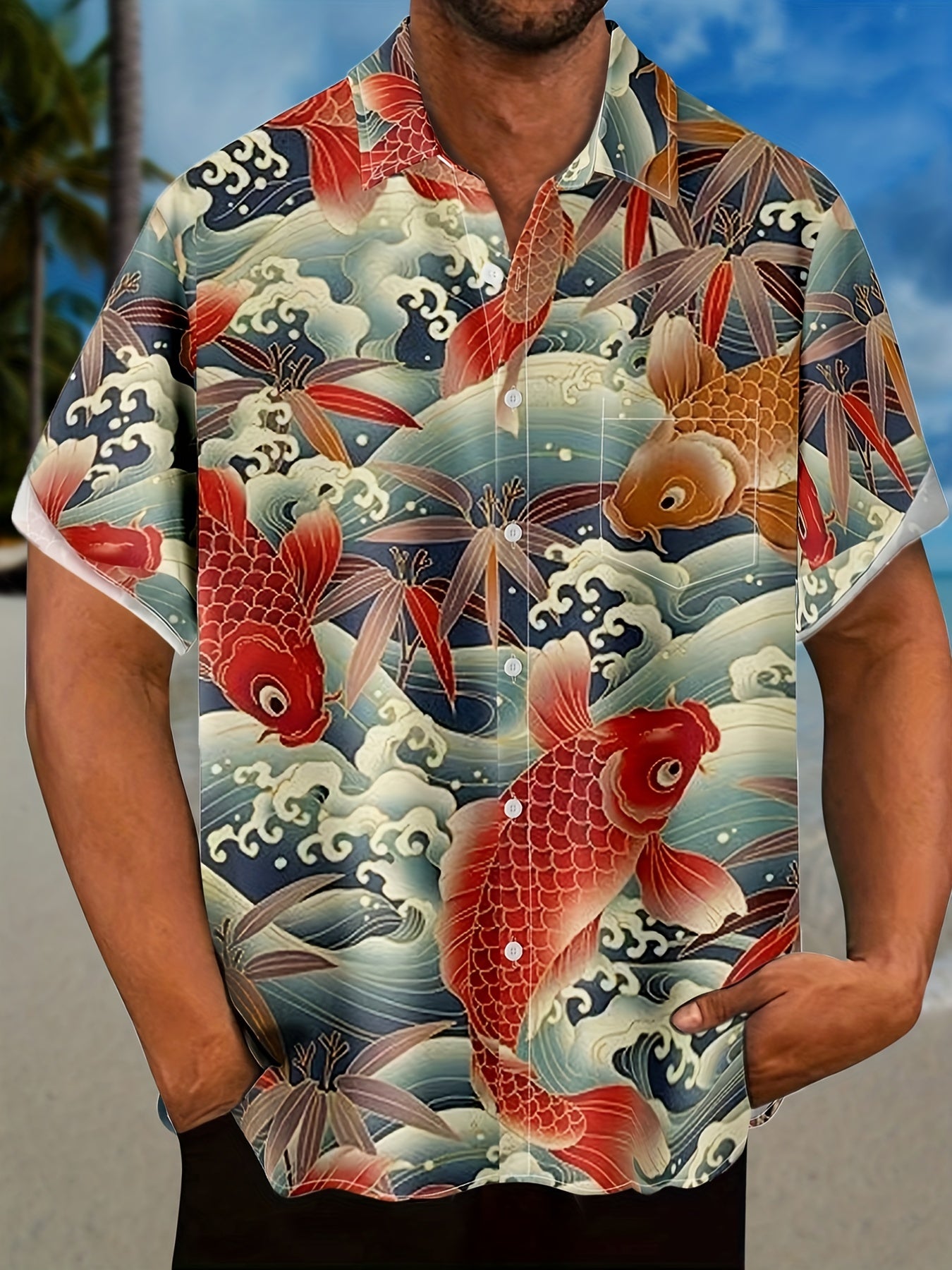 Men's Casual Short Sleeve Shirt for Summer Vacation Resort