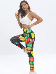 Colorful Print Casual Yoga Pants High Stretch Leggings