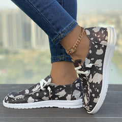 Women's Outdoor Skateboard Shoes with Cow Print