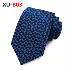 Summer Poly Jacquard Striped Suit Tie