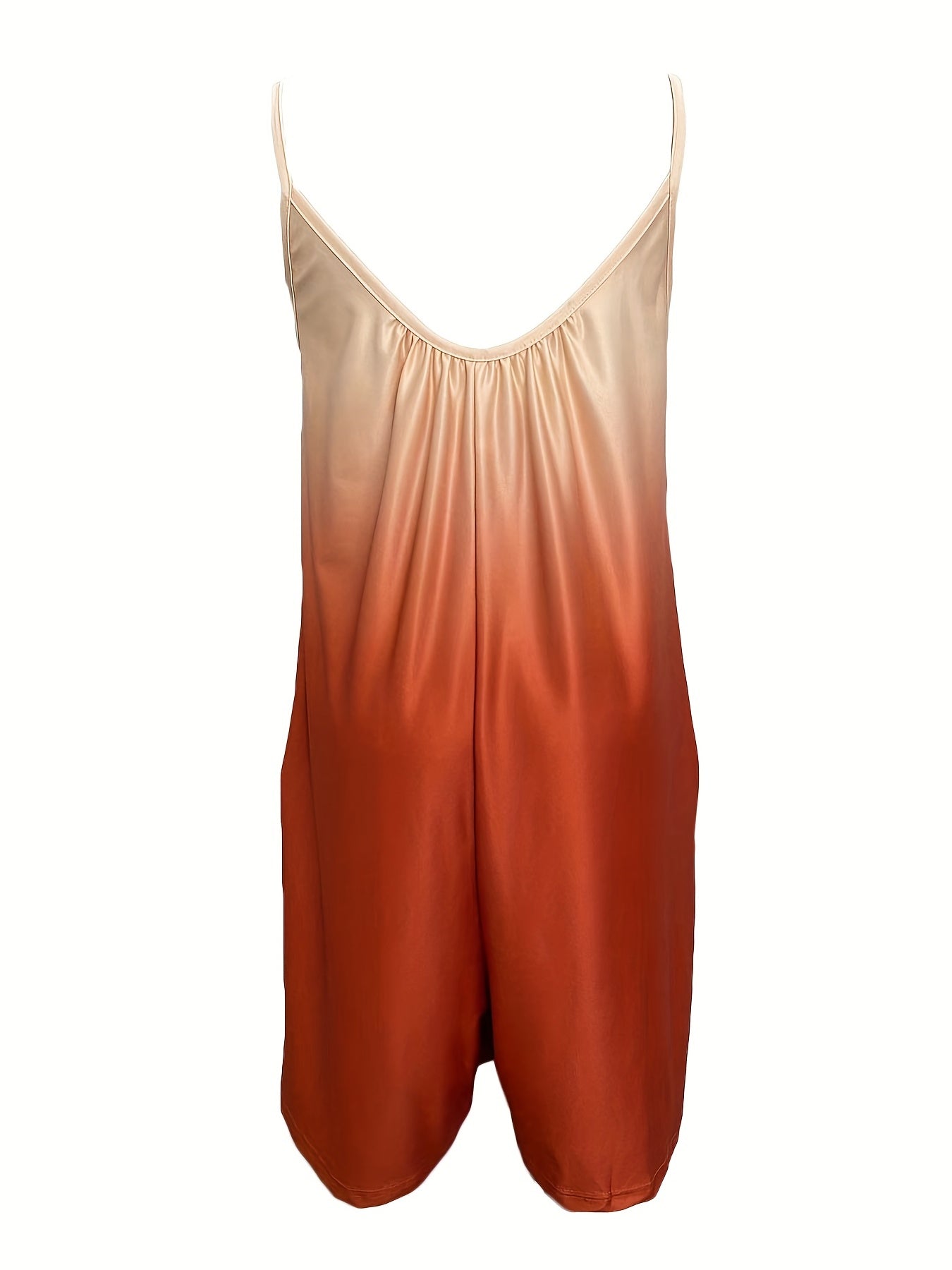 Ombre & Cat Print V Neck Cami Romper