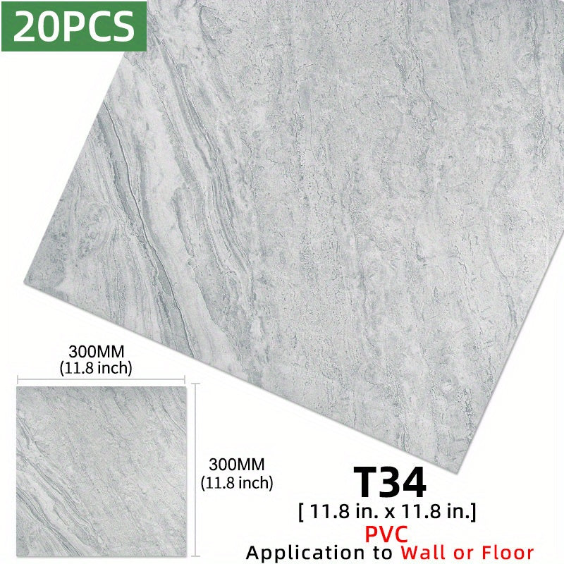 PVC Marble Floor Stickers Self Adhesive Waterproof Bathroom Decoration