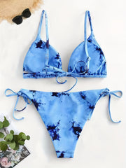 Women's Tie Dye Halter Neck Bikini Set Sexy Swimsuit