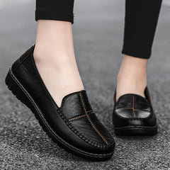 Women's Solid Loafers Slip-On Soft Sole Flat Shoes Daily Walking Shoes