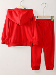 Boy's Crown Pattern 2pcs Sweatshirt & Sweatpants Set KING Print Outfit